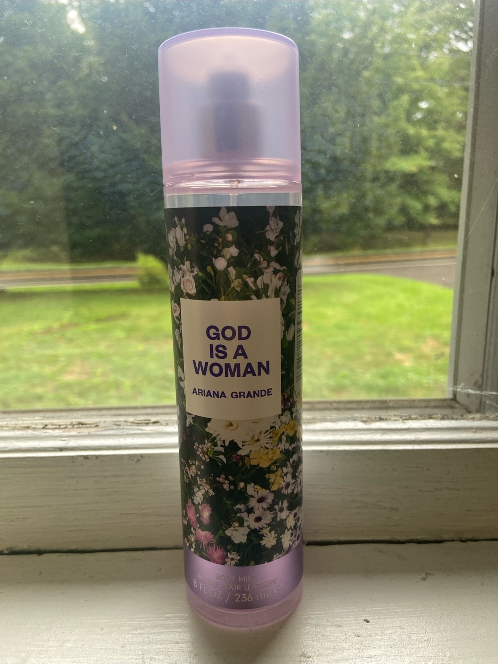 Ariana Grande God Is A Woman Body Mist - Pink Purple Floral Bottle 8 oz